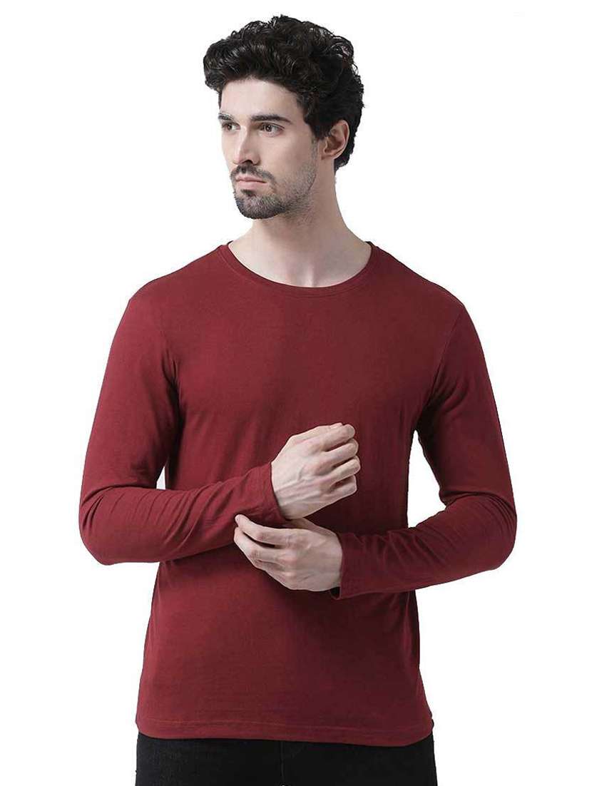 men solid long sleeve t-shirt