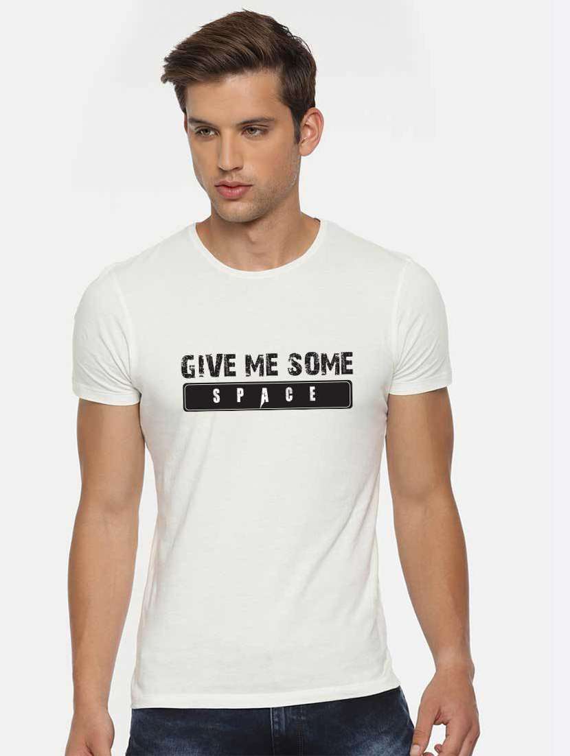 men round neck front print sweatshirt