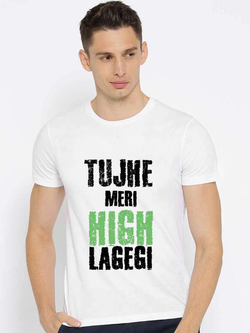 men round neck front print sweatshirt