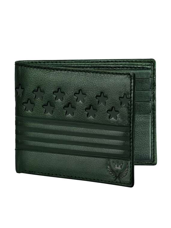 bottle green debossed wallet