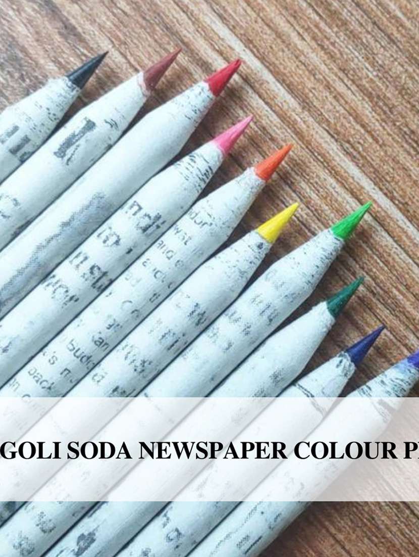goli soda newspaper colour pencils ( 10 colours ) - 19389675 - Standard Image - 1