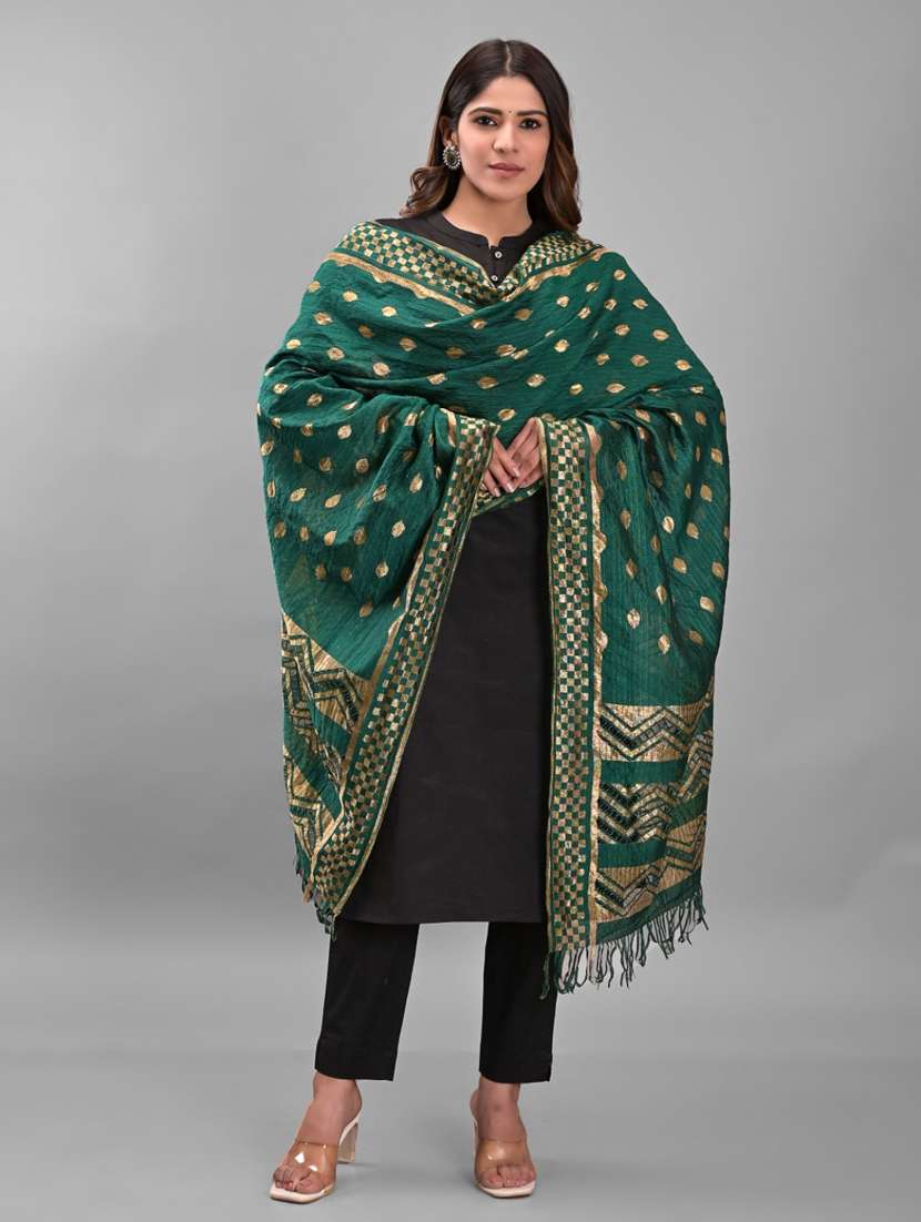 green silk dupatta
