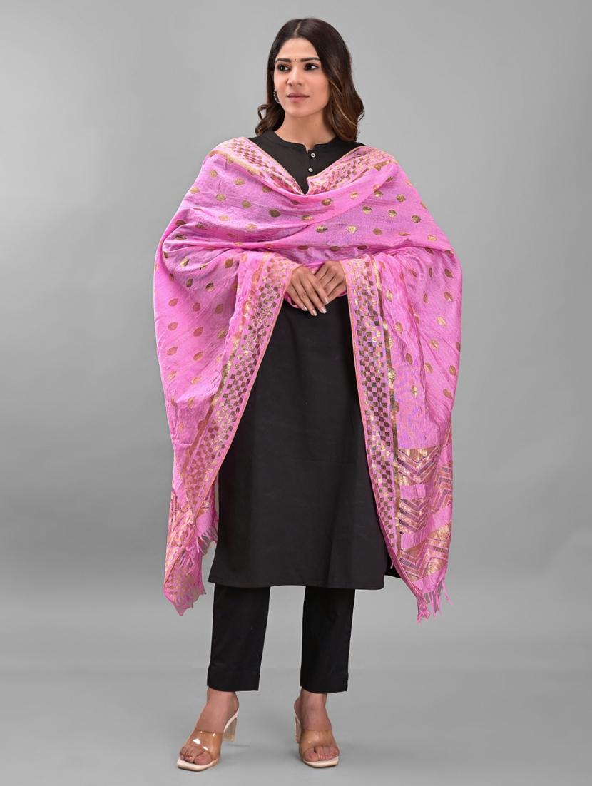 pink silk dupatta - 19391090 -  Standard Image - 1