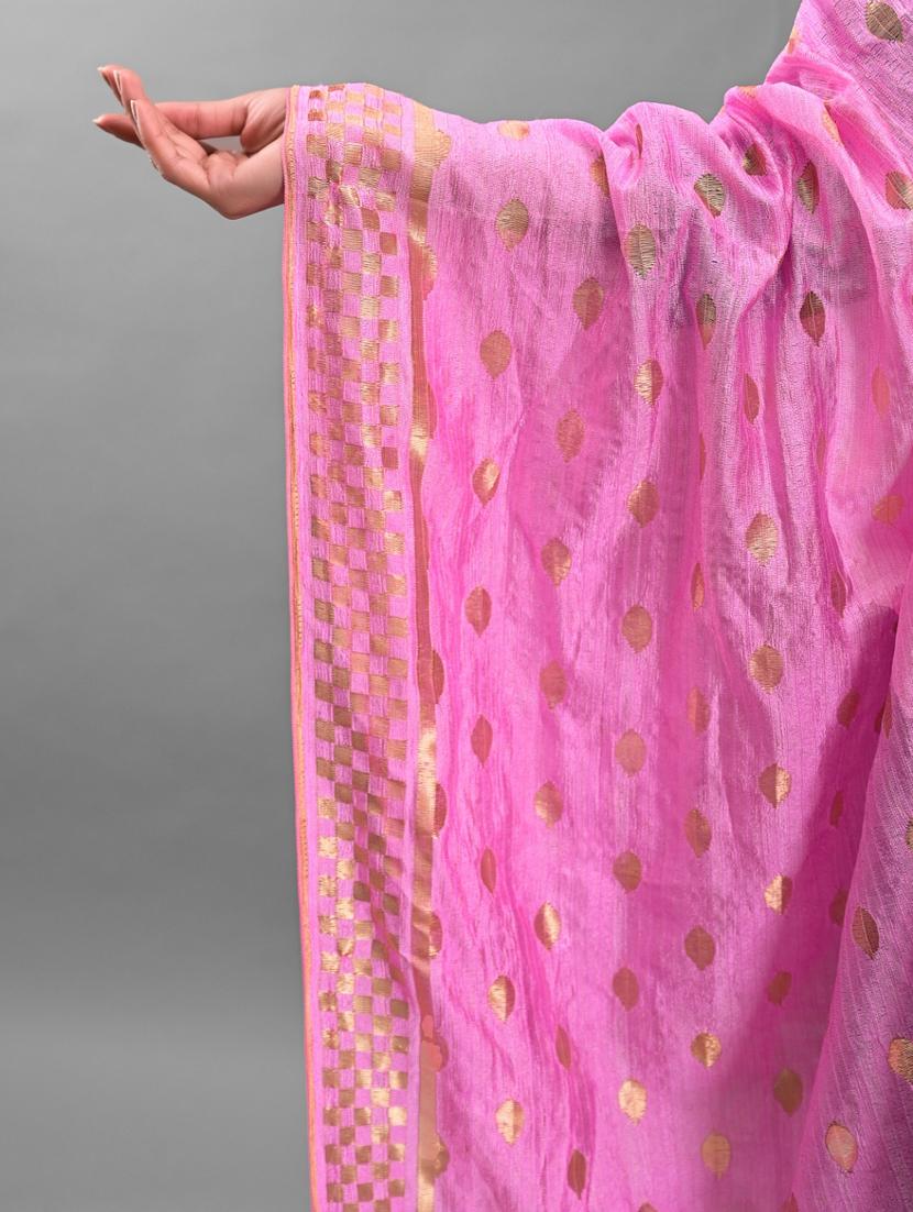 pink silk dupatta - 19391090 - Standard Image - 4