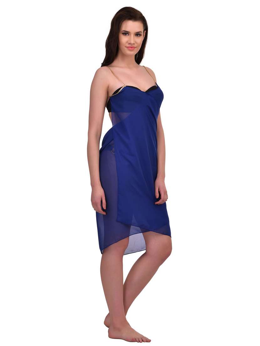 navy blue georgette coverup - 19393468 - Standard Image - 1
