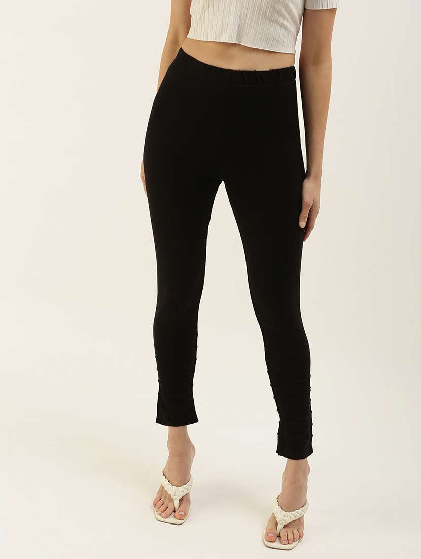 black solid legging - 19397162 -  Standard Image - 1