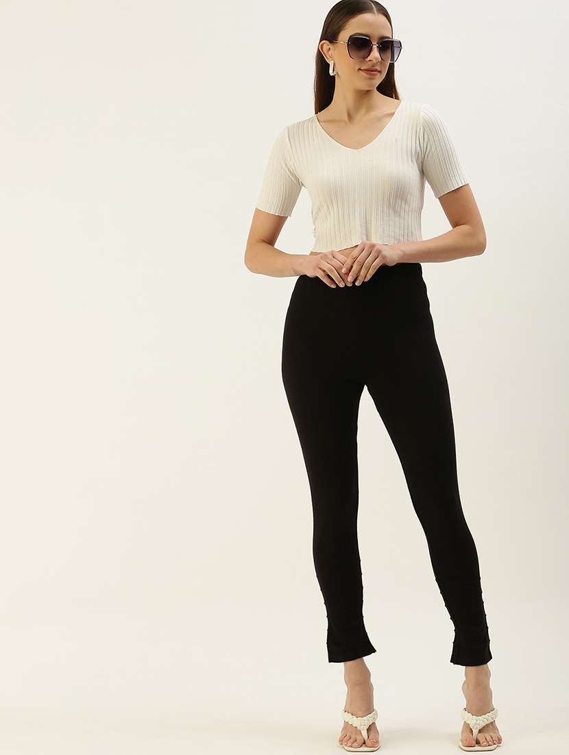 black solid legging - 19397162 -  Standard Image - 4