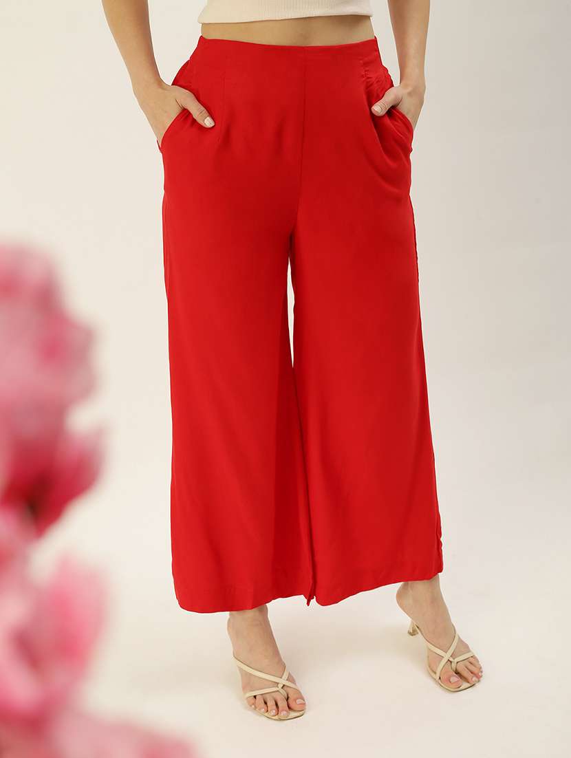 red solid palazzo - 19397188 -  Standard Image - 1