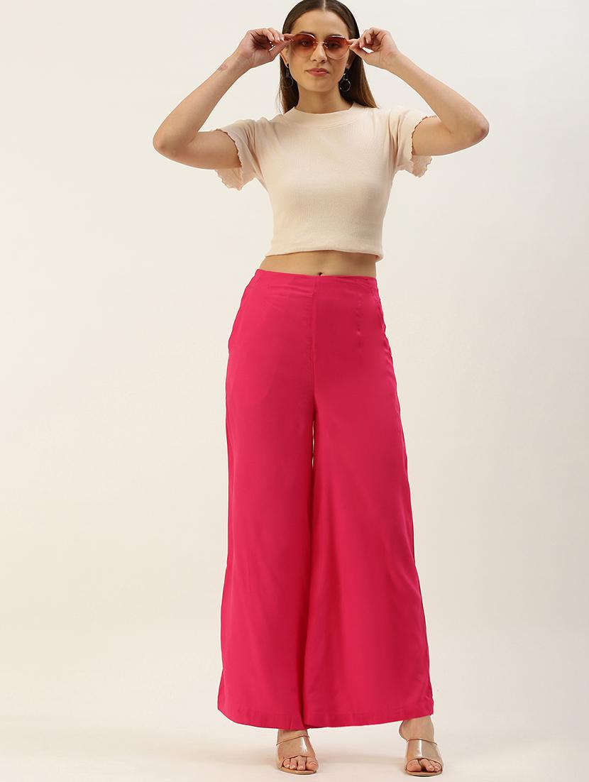 pink solid palazzo - 19397190 - Standard Image - 4