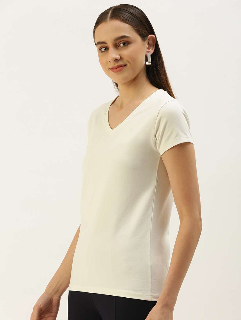 women's plain v neck t-shirt - 19397194 -  Standard Image - 1