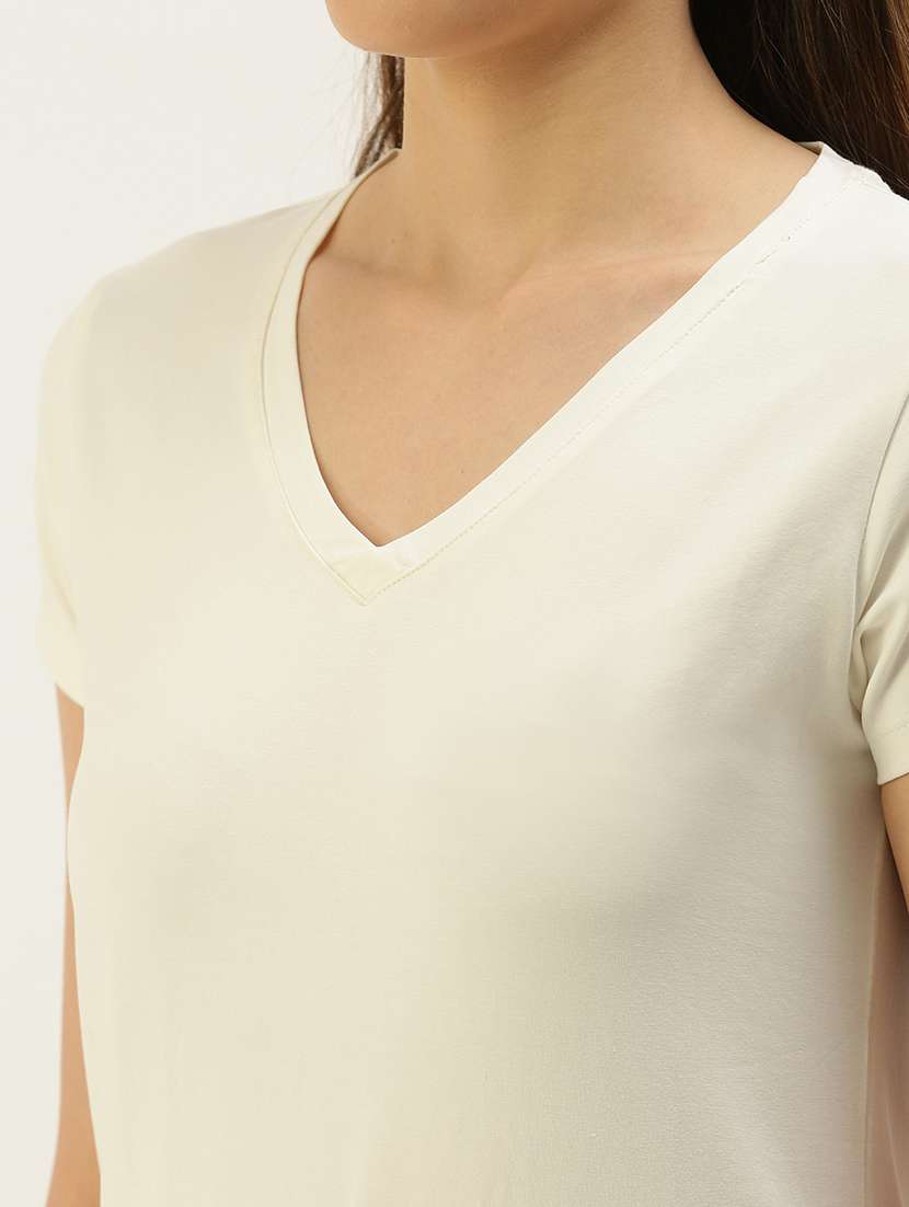 women's plain v neck t-shirt - 19397194 -  Standard Image - 4