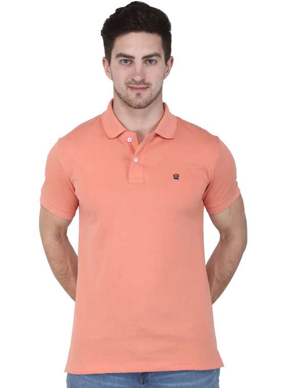 men polo neck solid t-shirt
