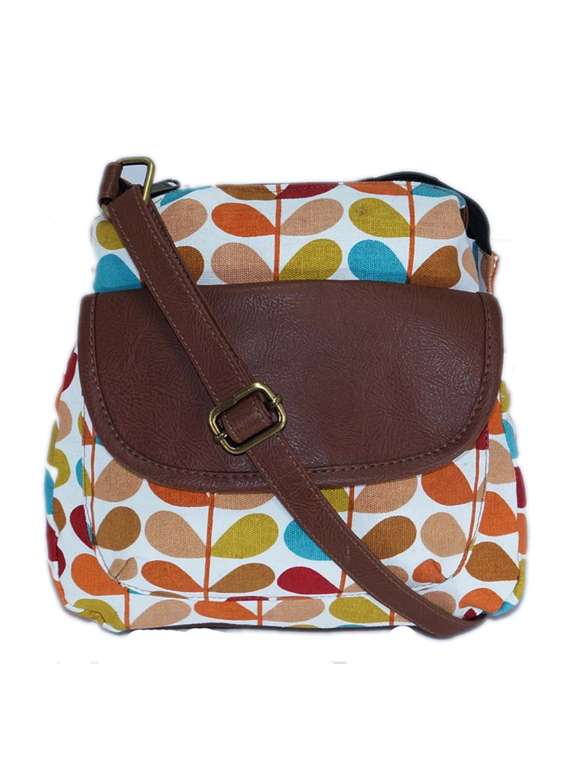 multi colored canvas sling bag