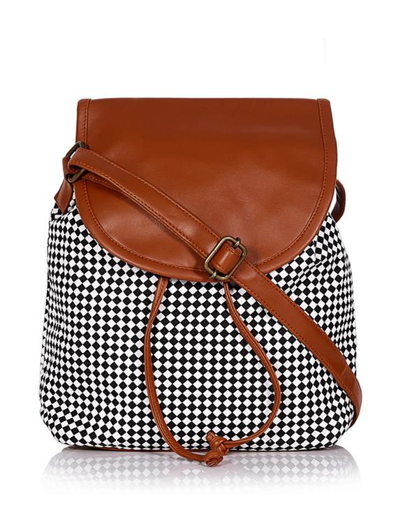 multi colored canvas sling bag