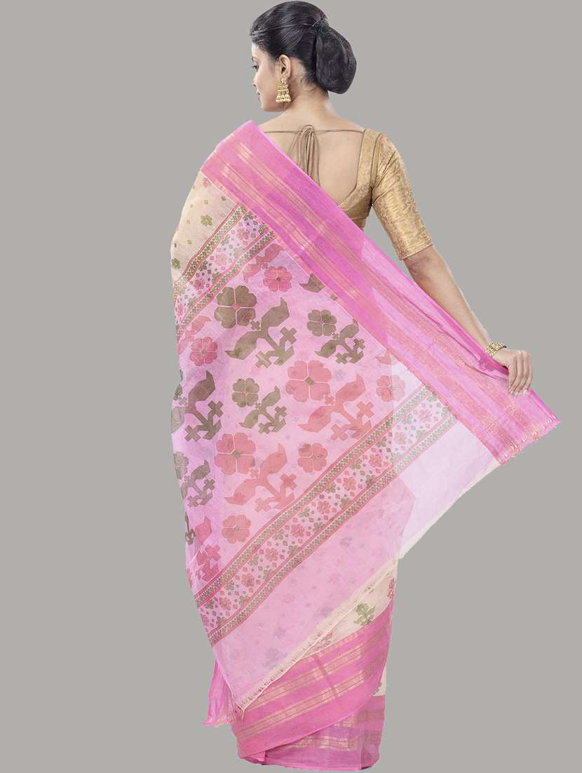 women's floral pink colored saree - 19404710 - Standard Image - 1