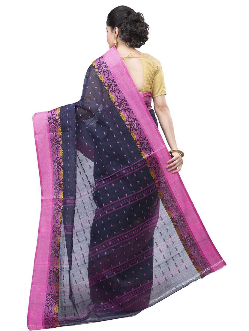 blue cotton handloom saree - 19404774 - Standard Image - 1