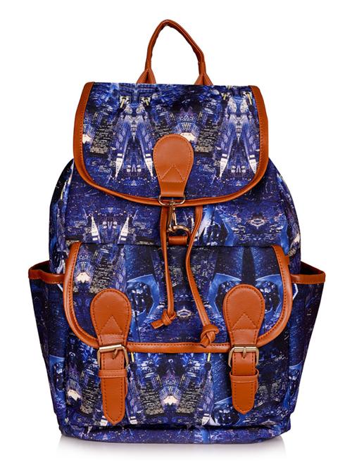 blue canvas regular backpack - 19406489 -  Standard Image - 0