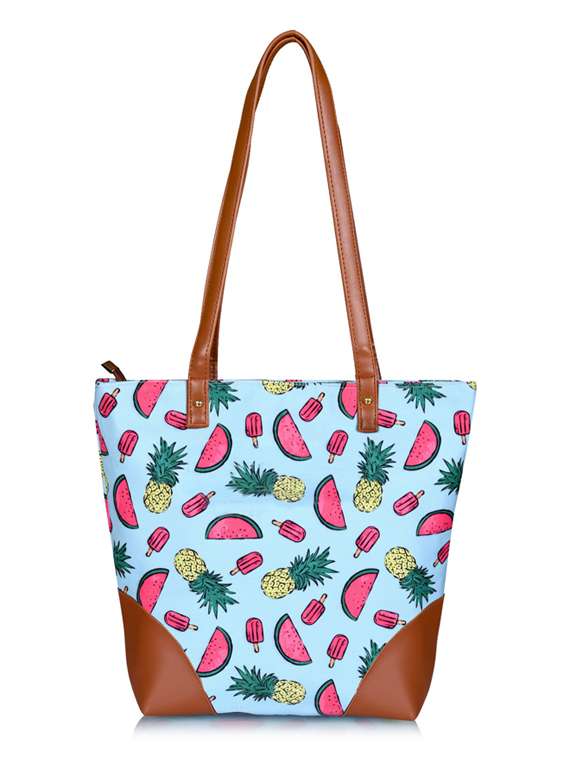 blue canvas regular shopping bag