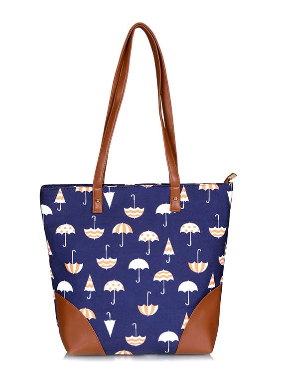 blue canvas regular shopping bag