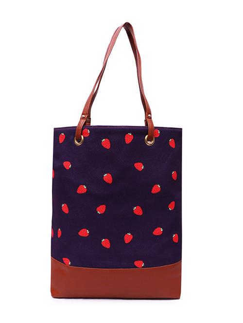 blue canvas regular shopping bag - 19406567 -  Standard Image - 0