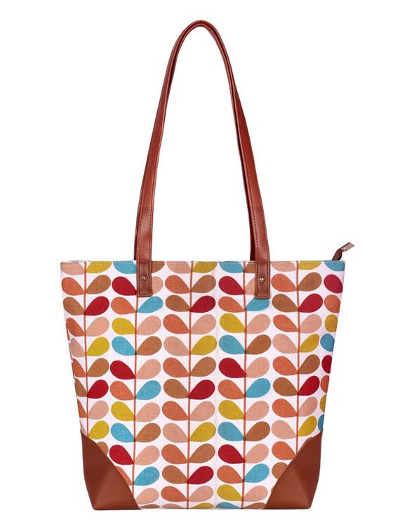 multi colored canvas regular shopping bag