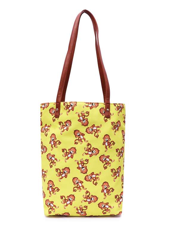 yellow canvas regular shopping bag