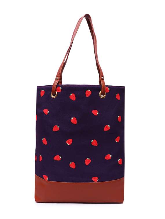 blue canvas regular shopping bag