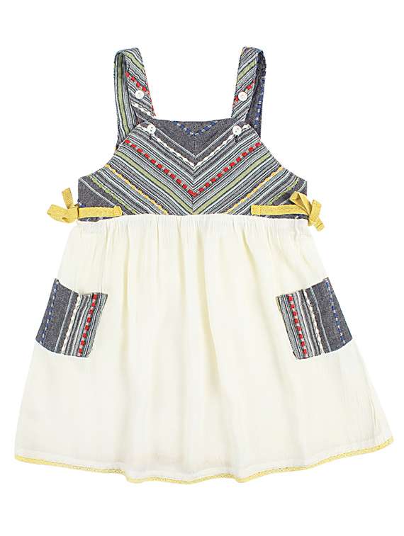 girls shoulder strap sleeveless frock