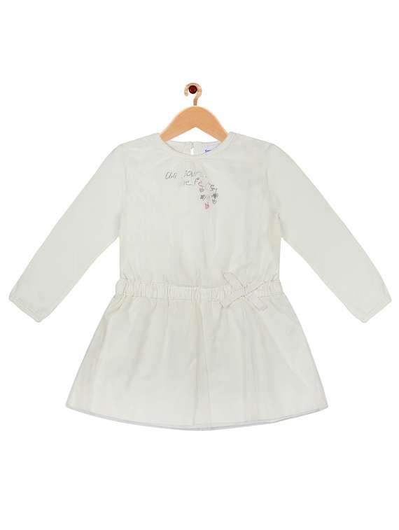 girls round neck long sleeves frock