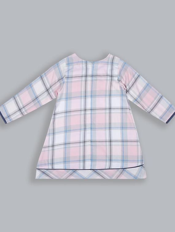 girls round neck three quarter sleeves frock - 19406861 -  Standard Image - 1