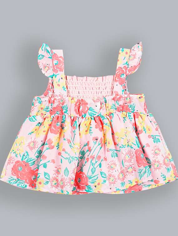 girls square neck short sleeves frock - 19406863 - Standard Image - 1