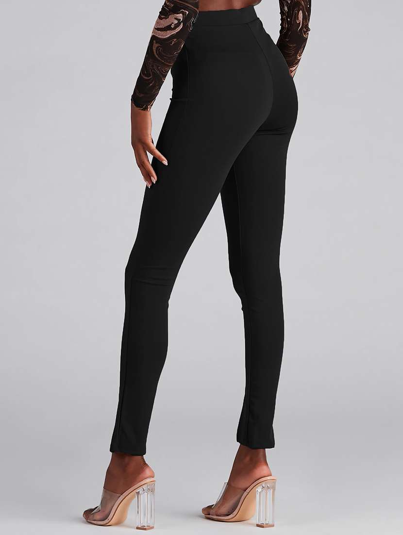 women sollids skinny fit trousers - 19407849 -  Standard Image - 1