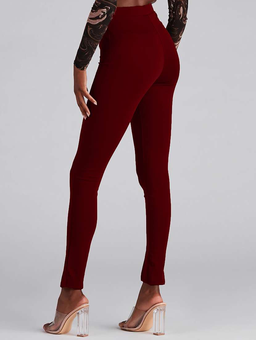 women sollids skinny fit trousers - 19407850 -  Standard Image - 1