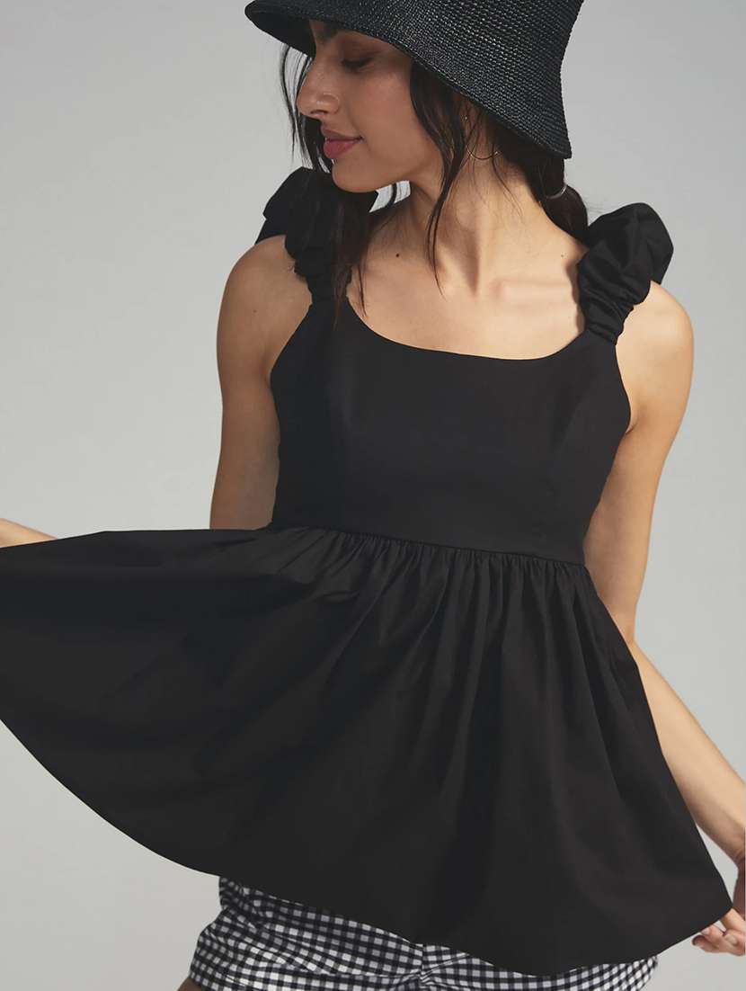 women's peplum square neck top - 19408065 -  Standard Image - 1