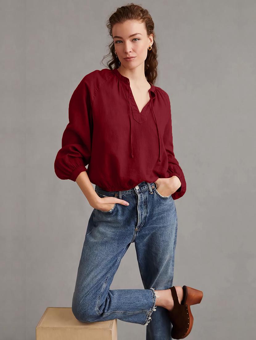 tie up neck regular top - 19408081 -  Standard Image - 1