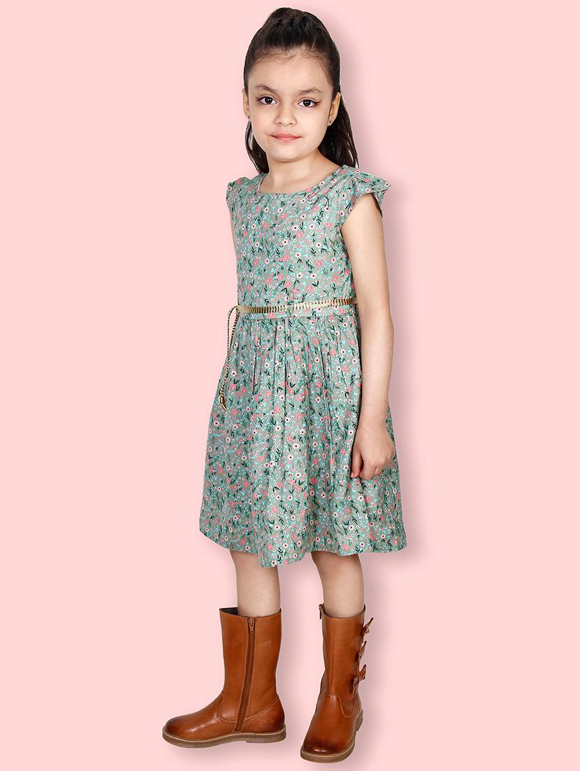 girls round neck cap sleeve frock - 19408144 -  Standard Image - 1