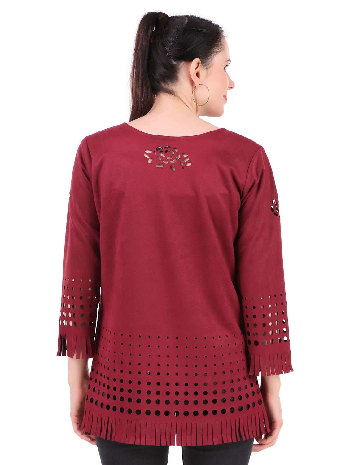 women's straight round neck top - 19408224 - Standard Image - 4