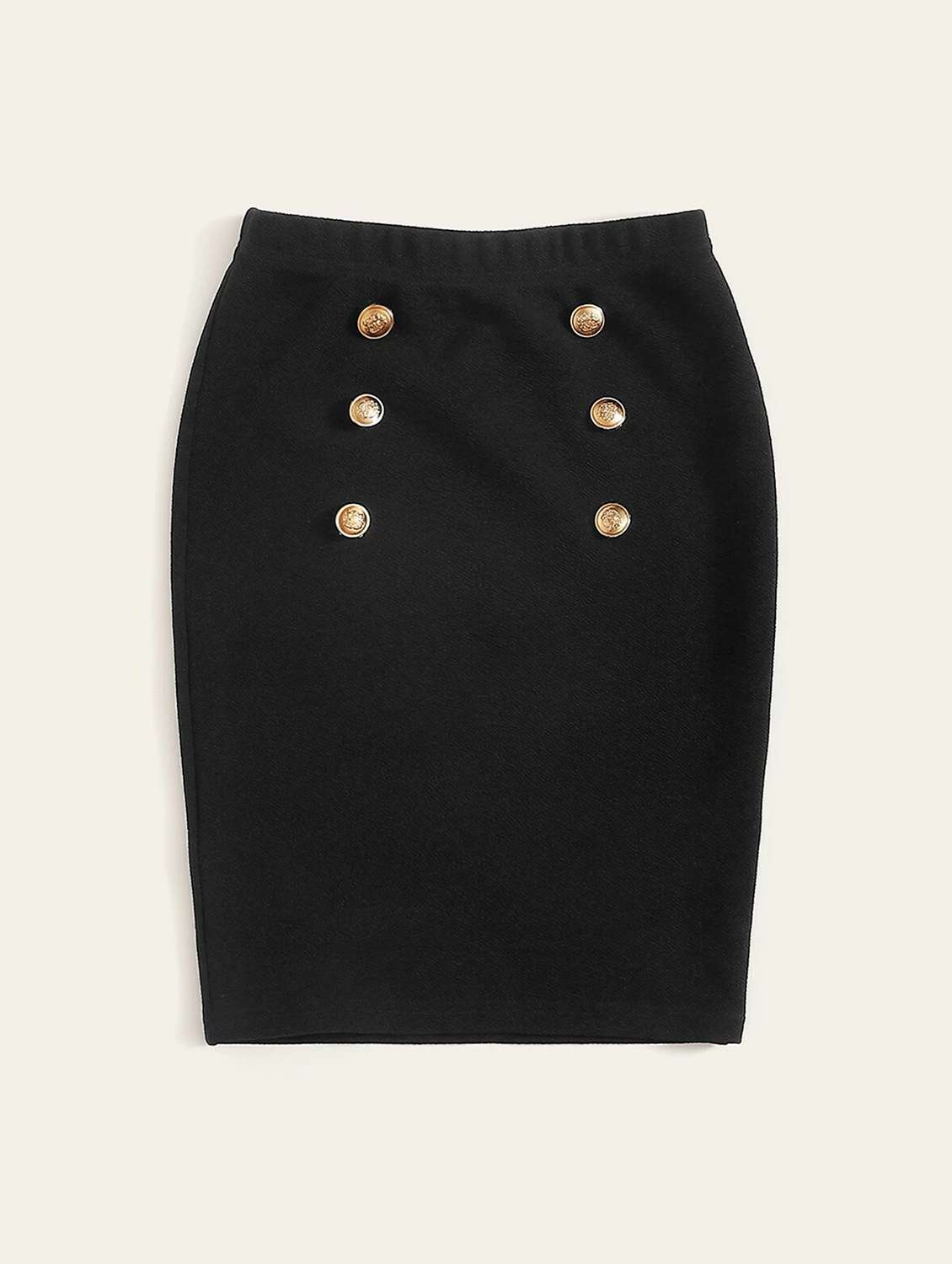  cotton blend solids pencil skirt - 19408256 -  Standard Image - 1