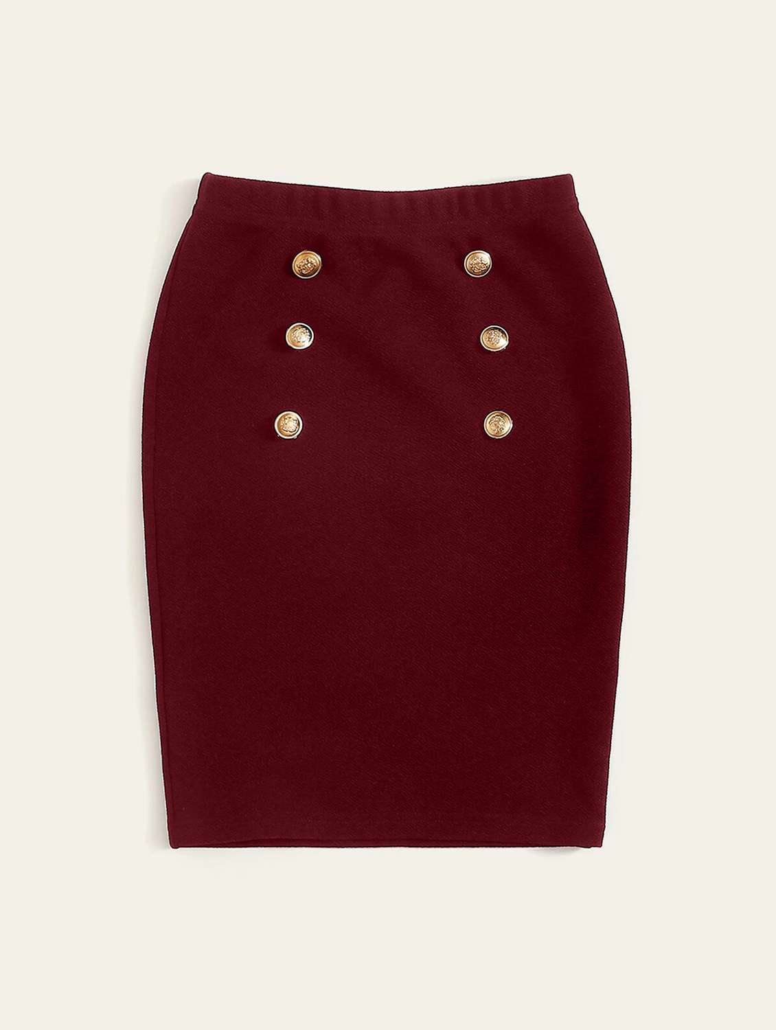 red cotton blend pencil skirt - 19408257 -  Standard Image - 1