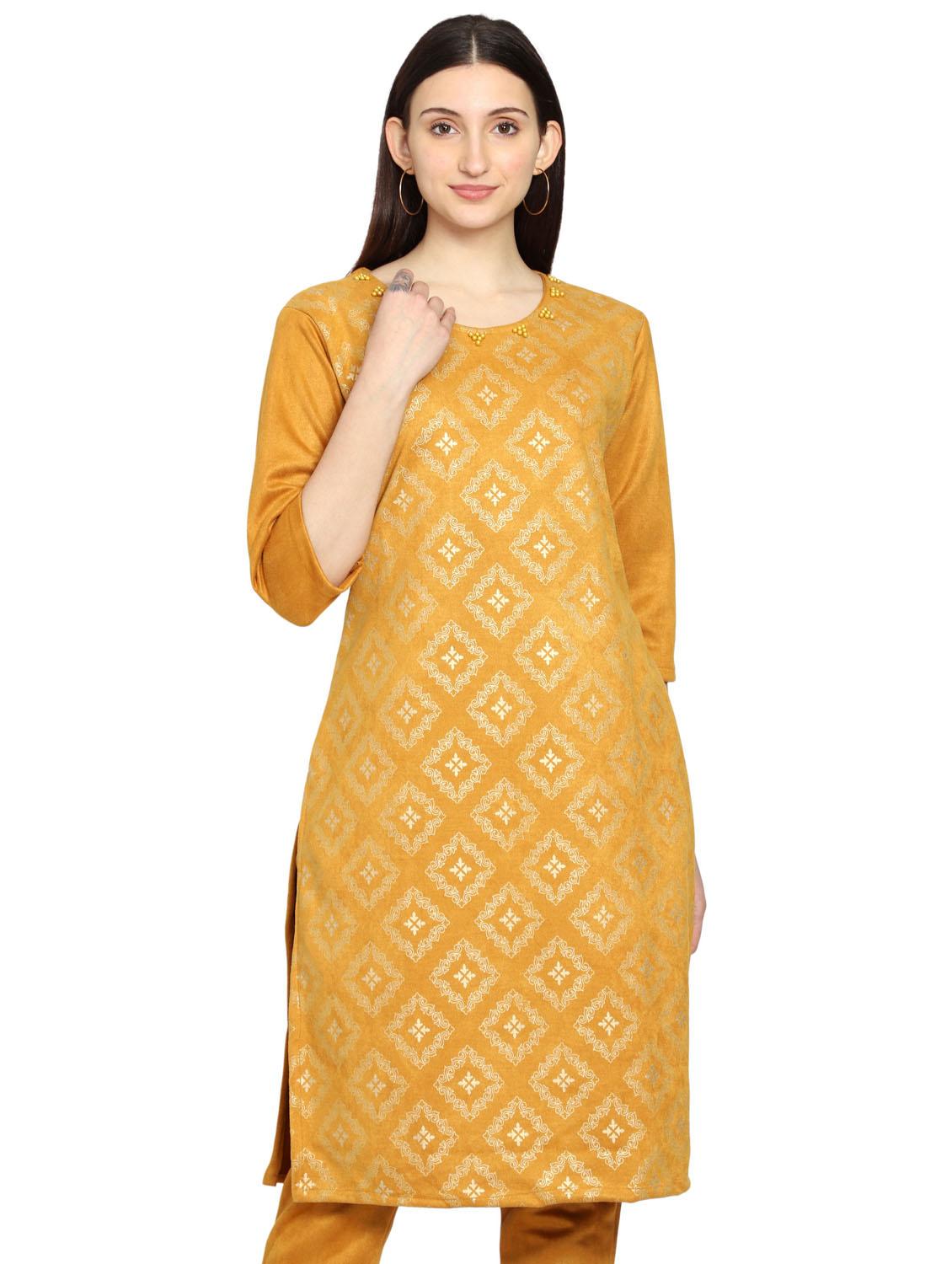 printed kurta and pant suit set - 19408262 - Standard Image - 4