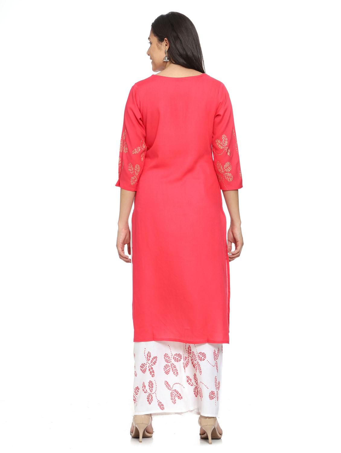 printed kurta and palazzo suit set - 19408274 - Standard Image - 4