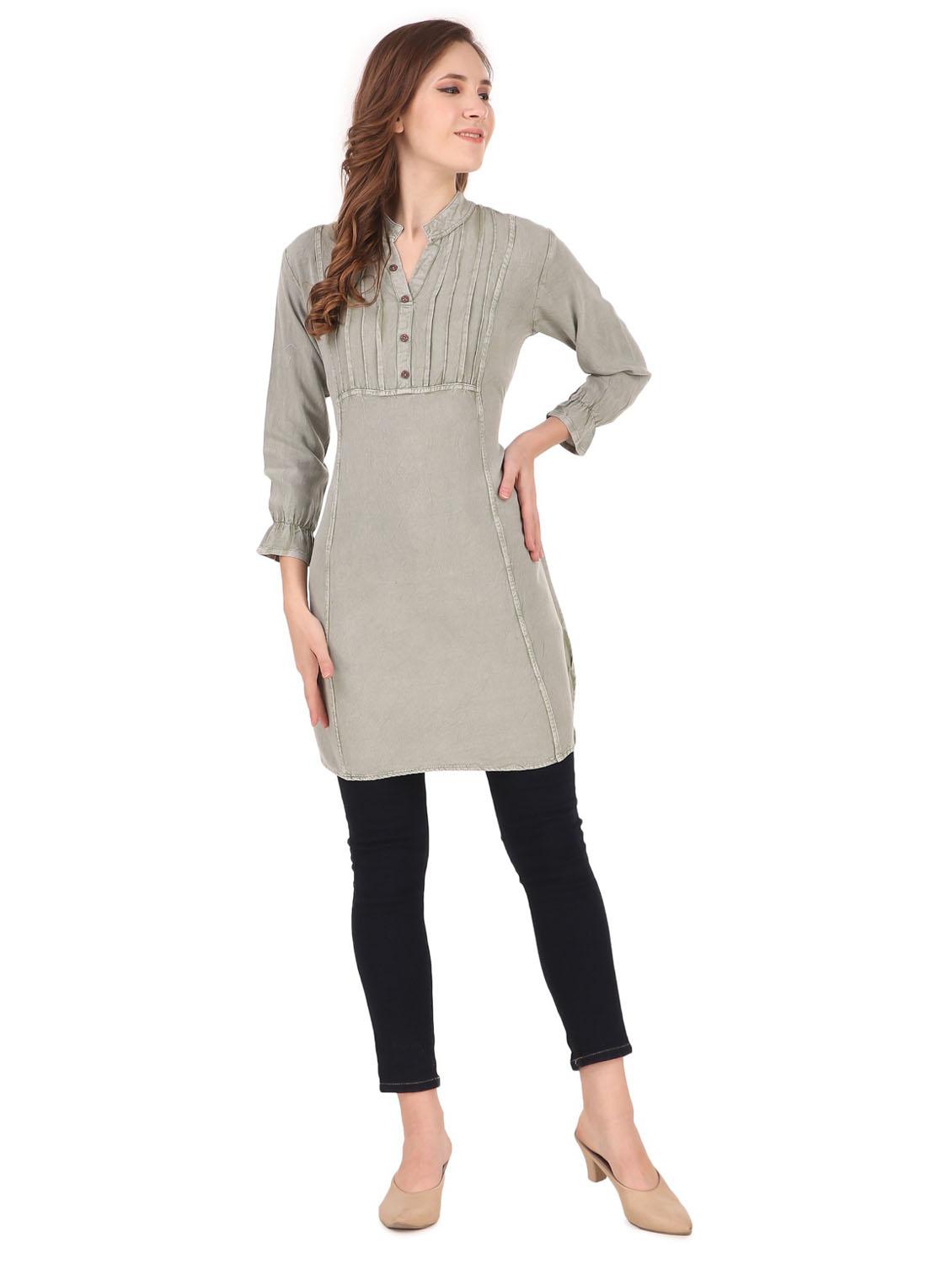 women solid straight kurta - 19408329 - Standard Image - 4