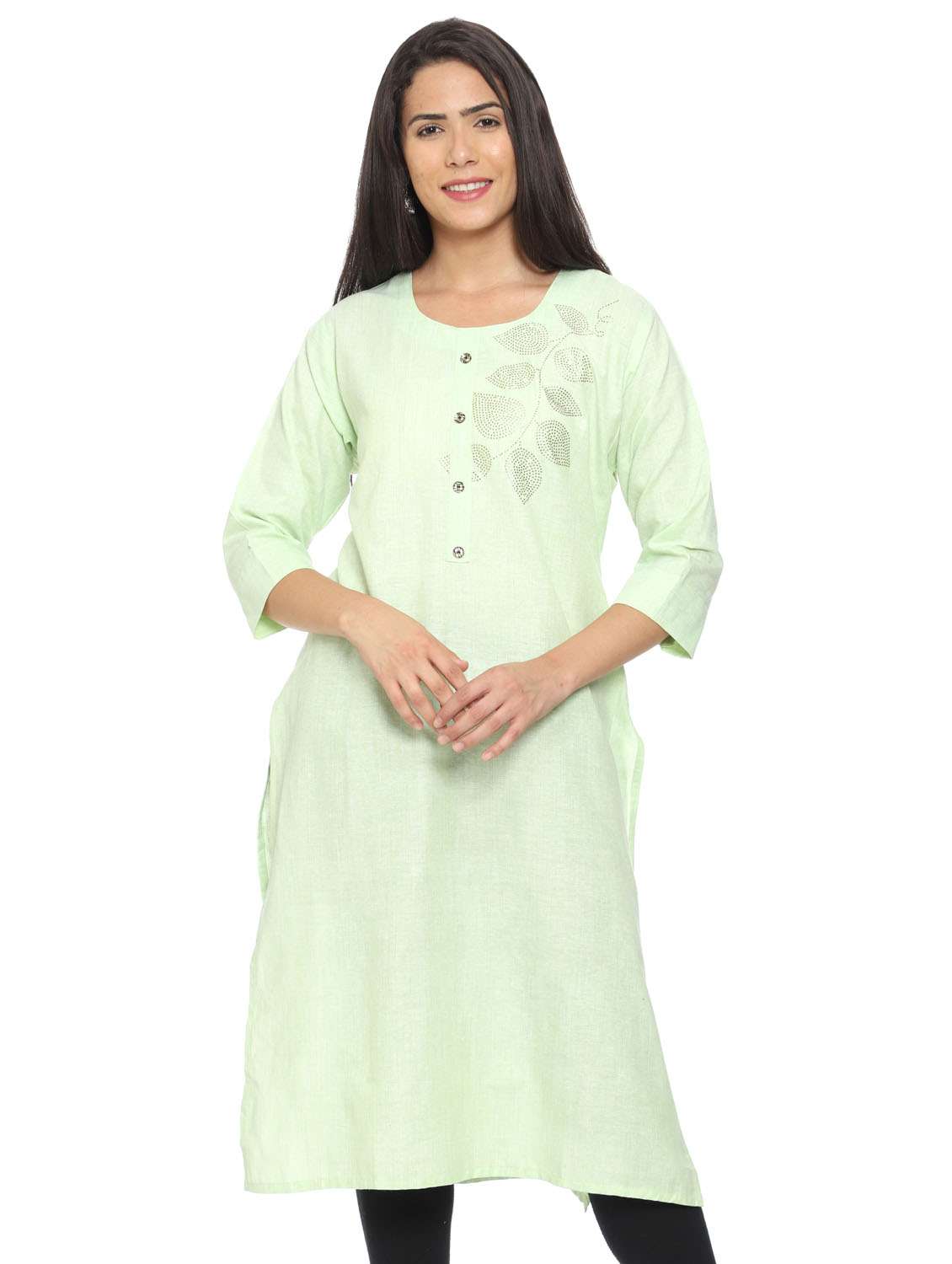 women printed straight kurta - 19408331 - Standard Image - 4