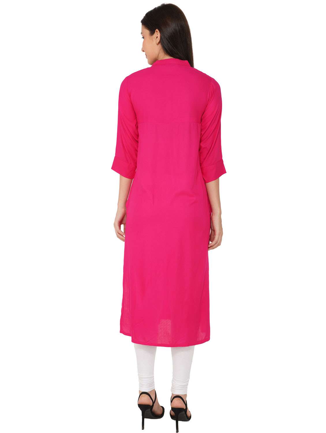 women solid straight kurta - 19408358 - Standard Image - 1
