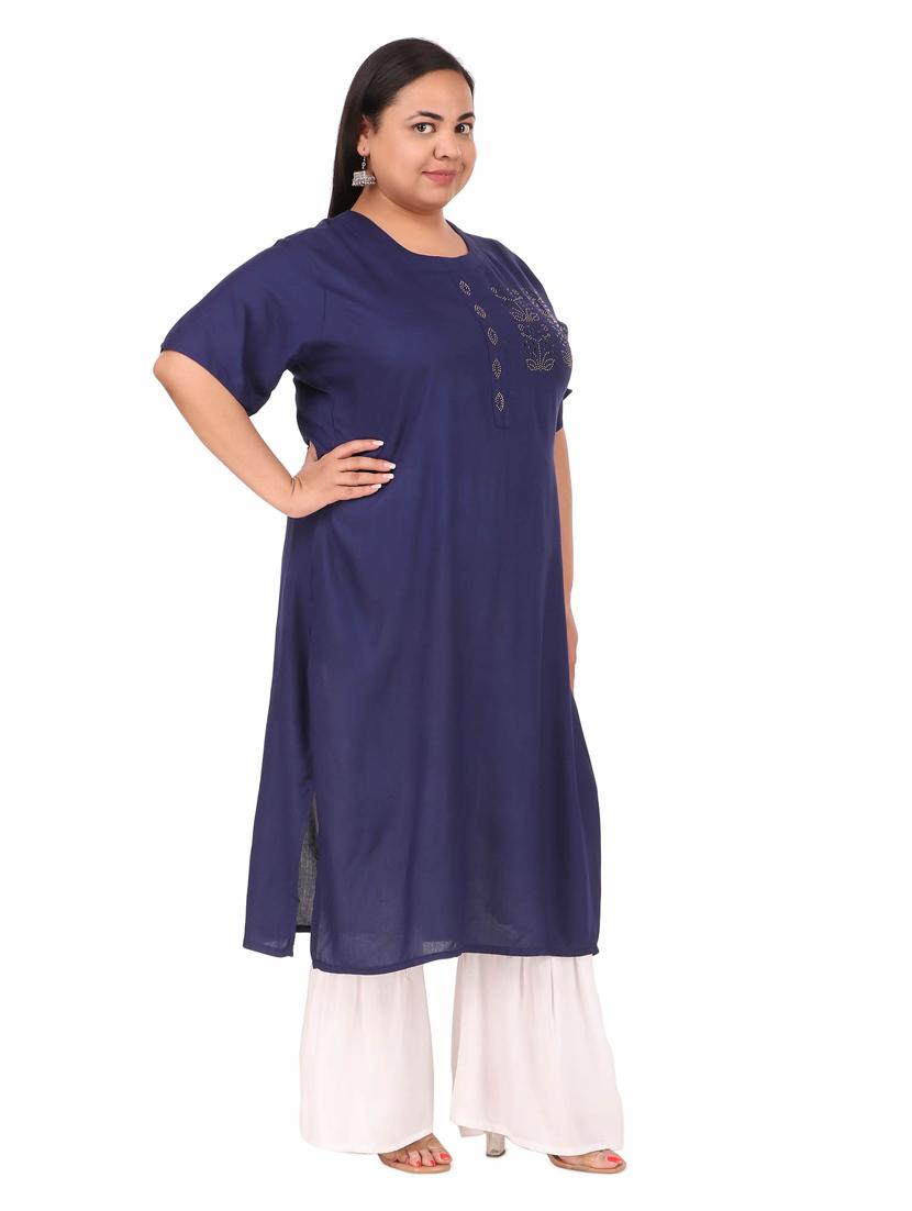 embellished straight kurta - 19408371 -  Standard Image - 1