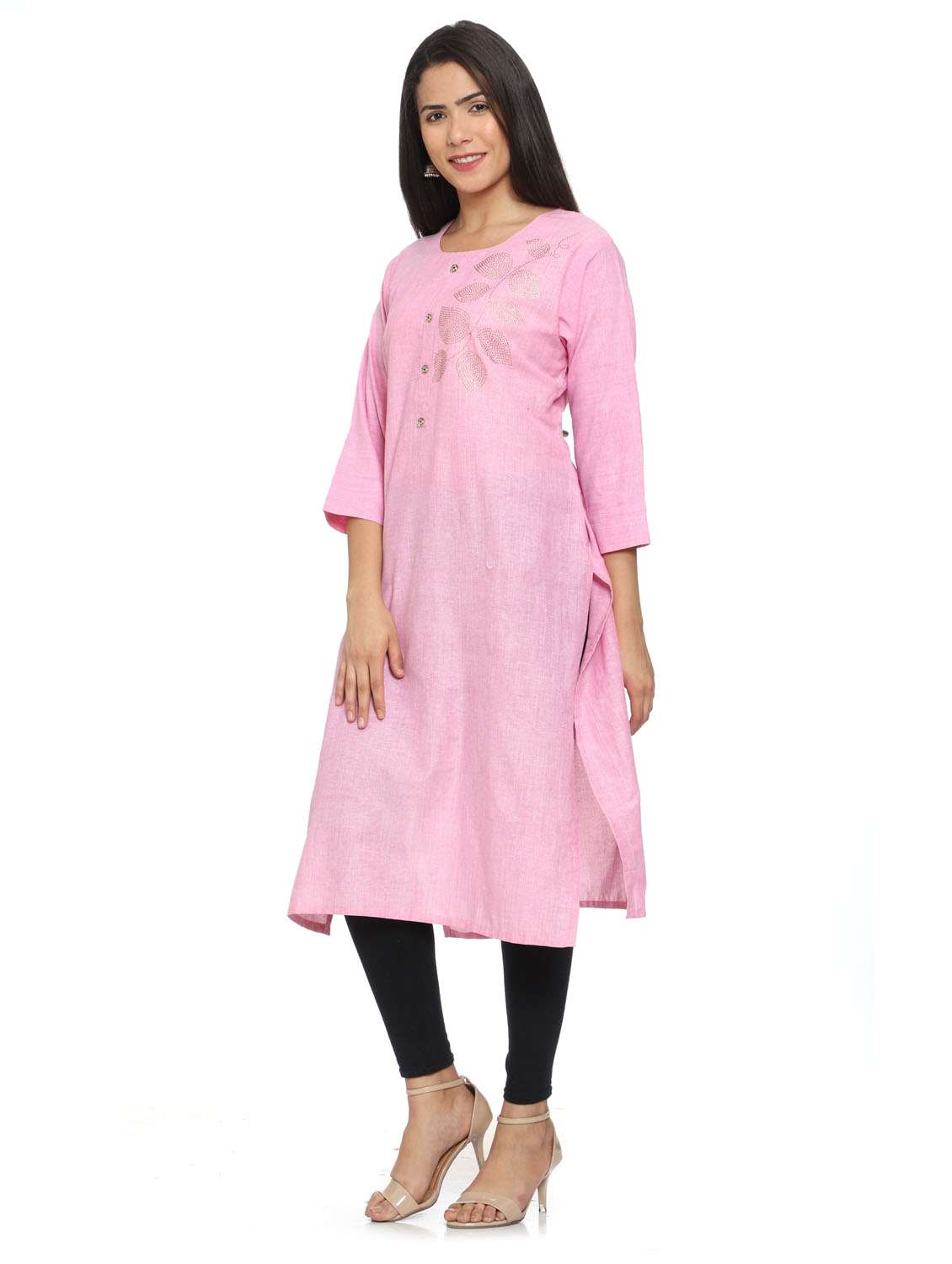 women embroidered straight kurta - 19408387 -  Standard Image - 1