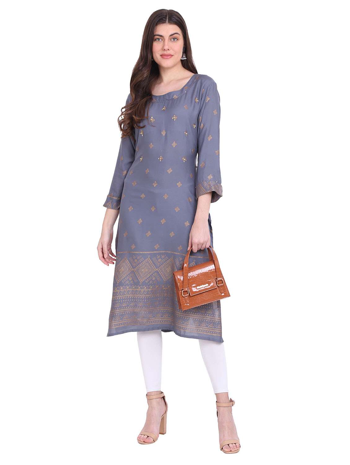 women printed straight kurta - 19408427 - Standard Image - 1