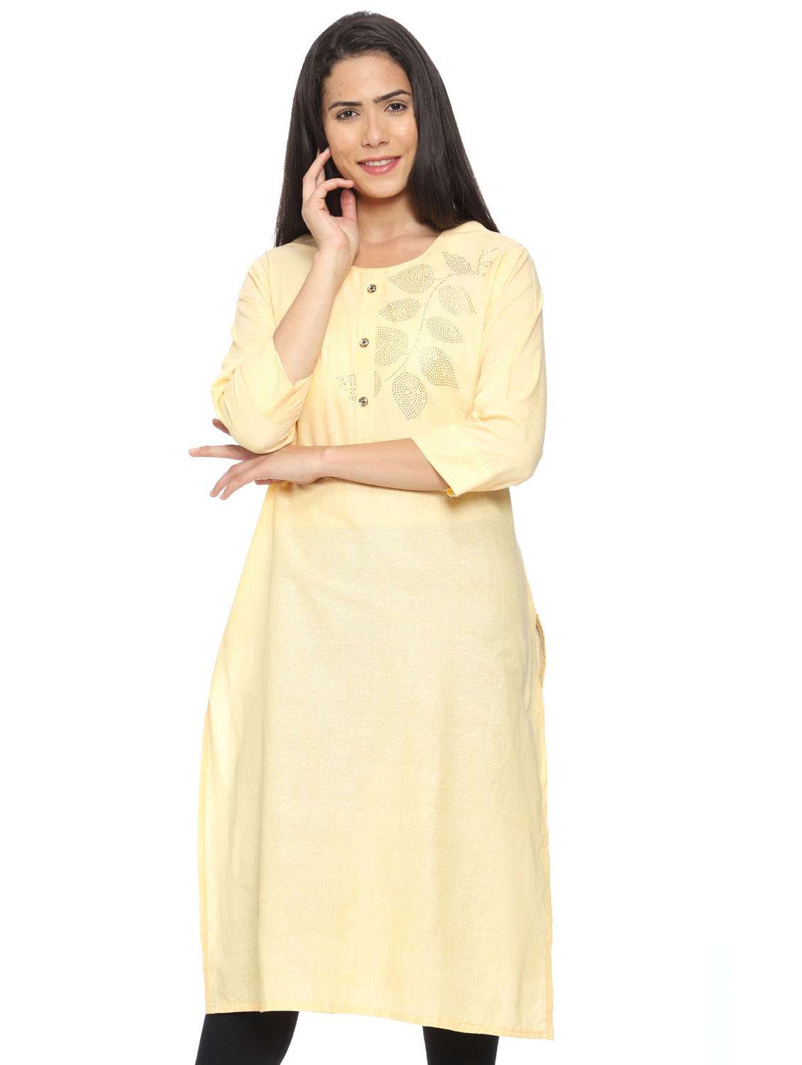 women printed straight kurta - 19408478 - Standard Image - 4