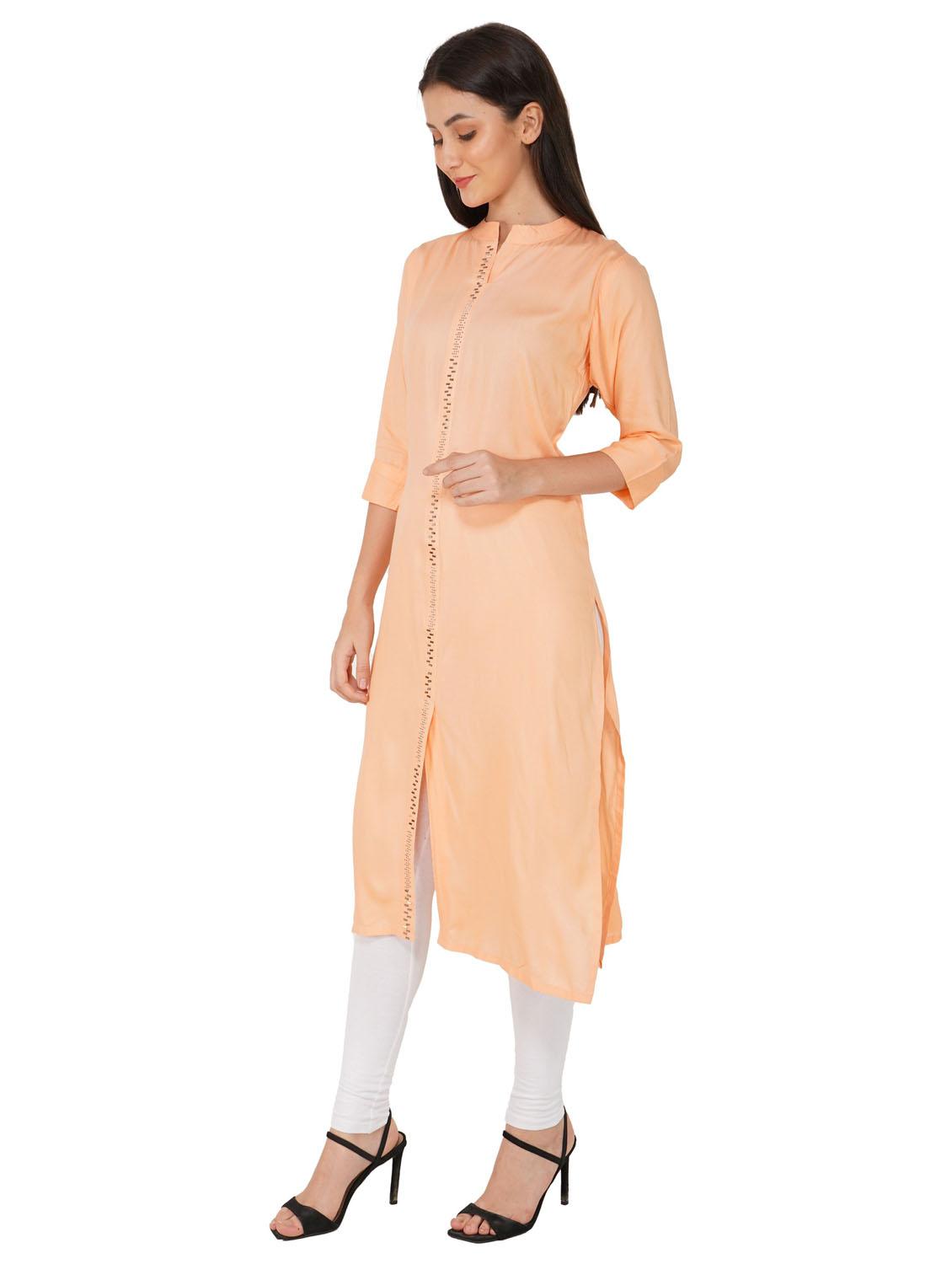 women solid straight kurta - 19408490 - Standard Image - 1