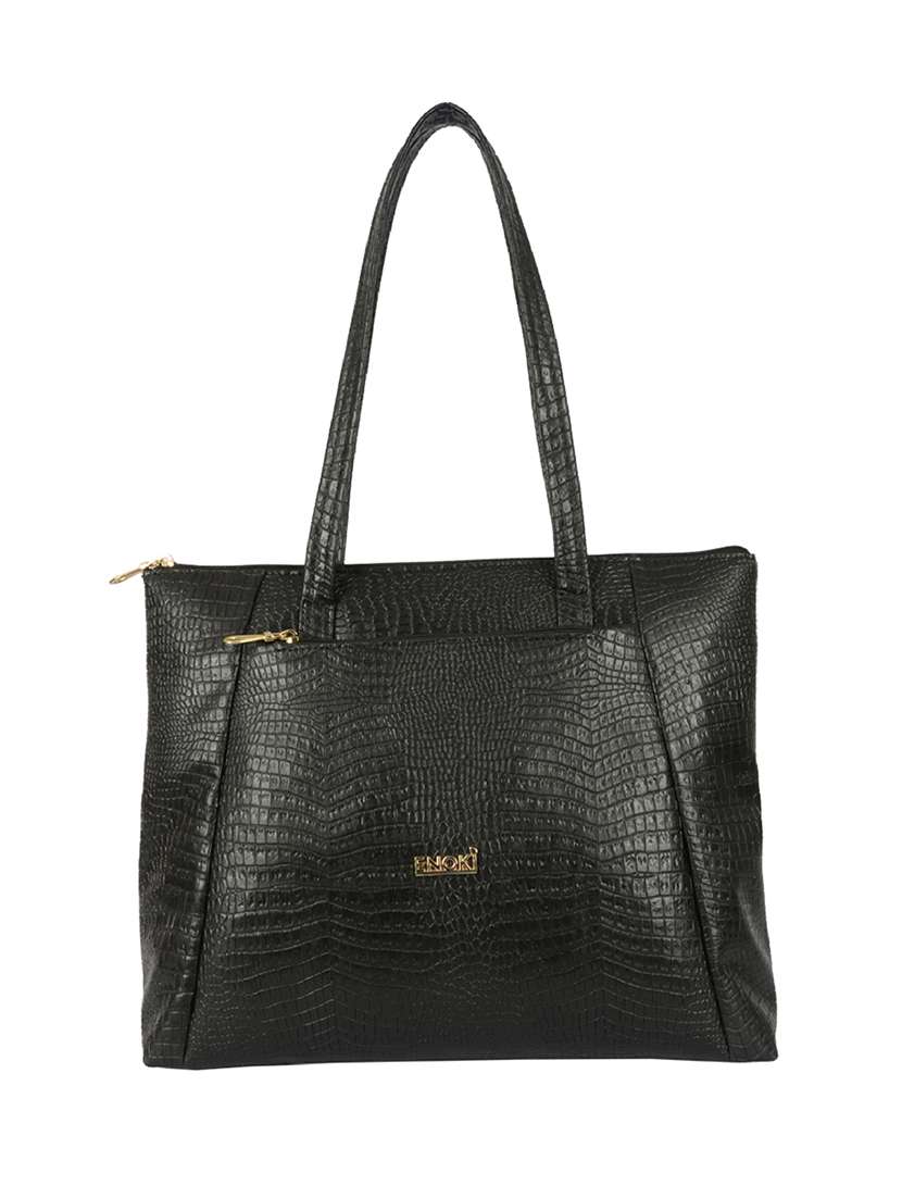 black pvc handbag